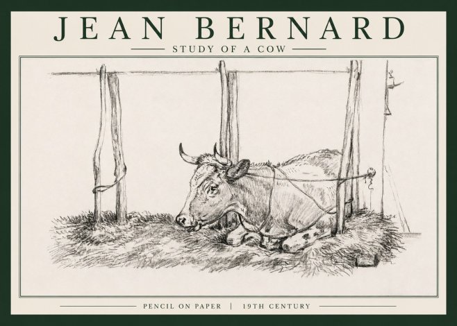 Jean Bernard A Resting Cow No4 - Plakat