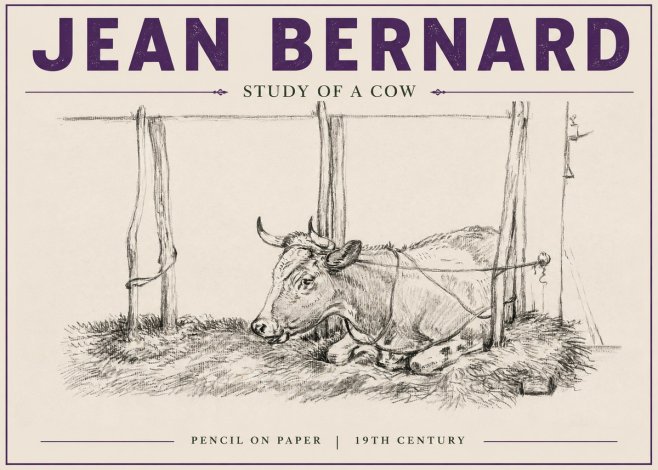 Jean Bernard A Resting Cow No6 - Plakat
