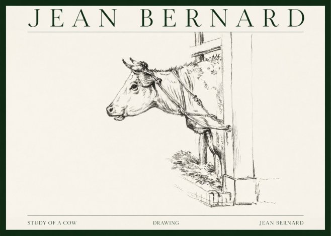 Jean Bernard Study of a Cow X No1 - Plakat