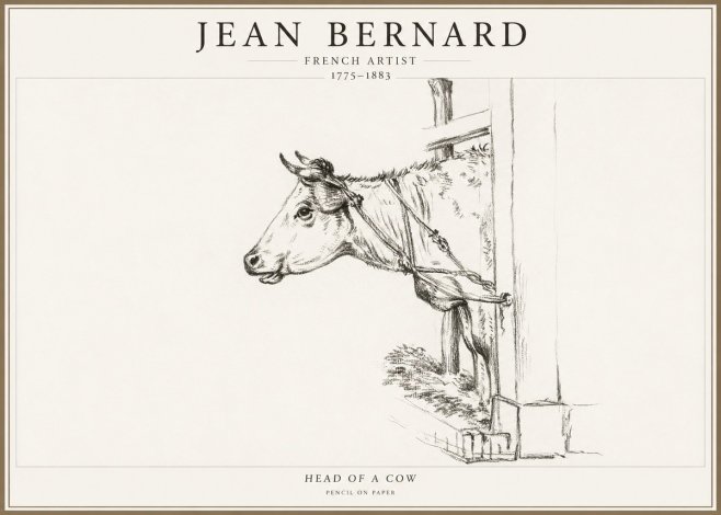 Jean Bernard Study of a Cow X No4 - Plakat