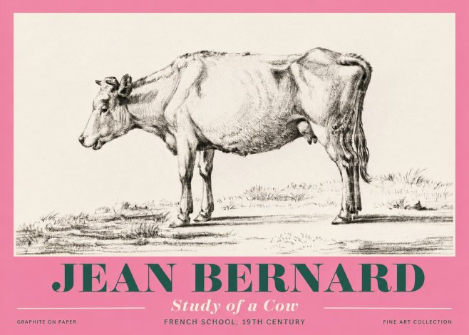 Jean Bernard Study of a Cow XI No4 - Plakat