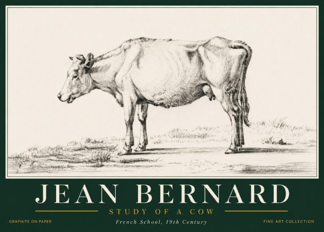Jean Bernard Study of a Cow XI No6 - Plakat