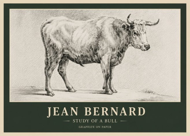 Jean Bernard Study of a Bull IV No6 - Plakat
