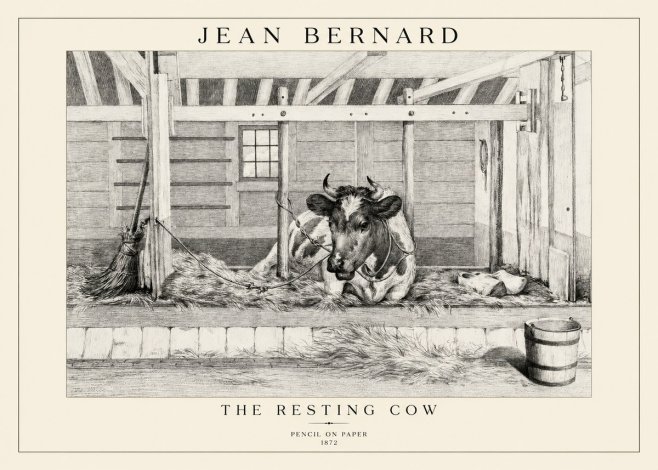 Jean Bernard Resting Cow in the Stall I No5 - Plakat