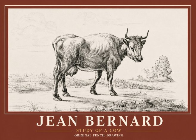 Jean Bernard Study of a Cow XII No6 - Plakat