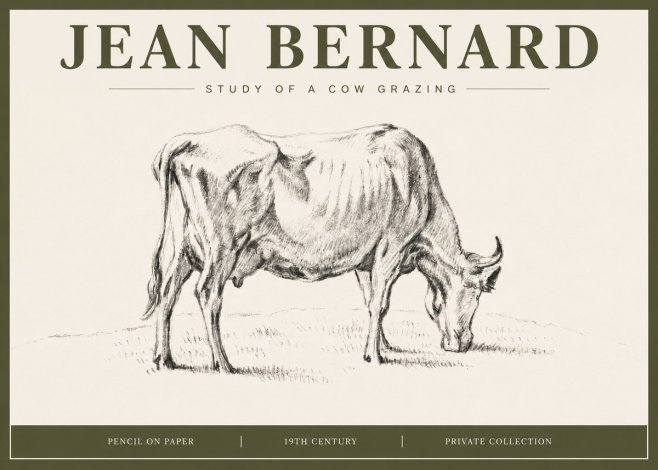 Jean Bernard Study of a Cow Grazing I No4 - Plakat