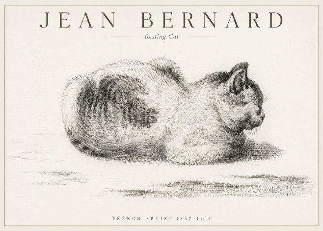 Jean Bernard Resting Cat No1 - Plakat