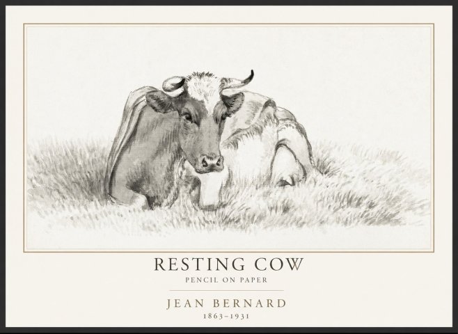 Jean Bernard Resting Cow IV No1 - Plakat