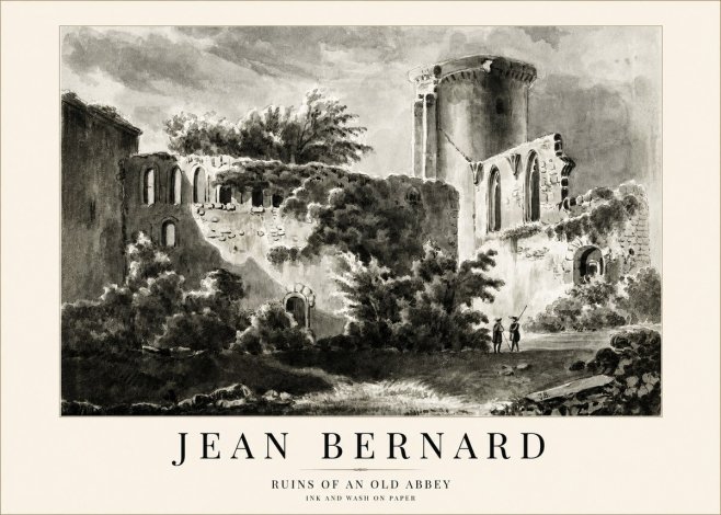 Jean Bernard Ruins of an Old Abbey No1 - Plakat