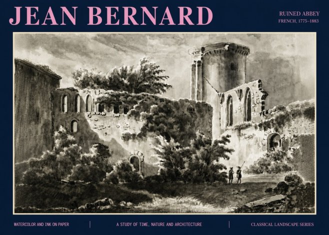 Jean Bernard Ruins of an Old Abbey No5 - Plakat