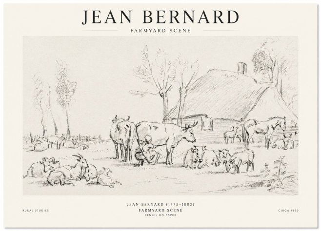 Jean Bernard Farmyard Scene No1 - Plakat