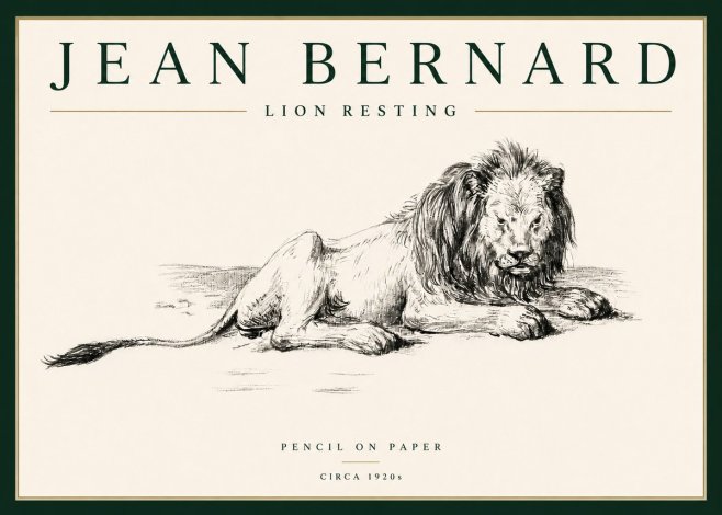 Jean Bernard Lion Resting No4 - Plakat