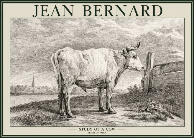 Jean Bernard Study of a Cow XV No2 - Plakat