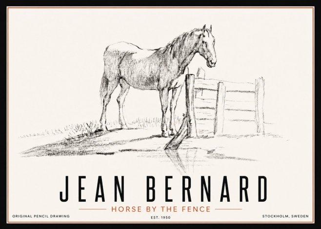Jean Bernard Horse by the Fence No5 - Plakat