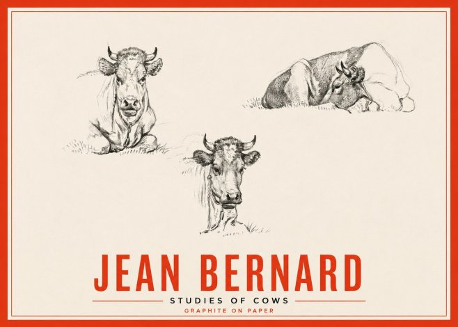 Jean Bernard Studies of Cows II No5 - Plakat