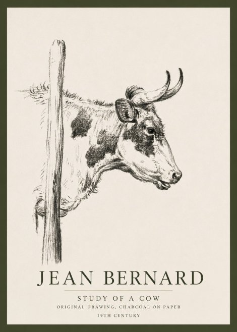 Jean Bernard Study of a Cow XVII No3 - Plakat