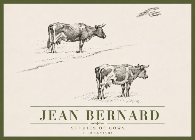 Jean Bernard Studies of Cows III No4 - Plakat