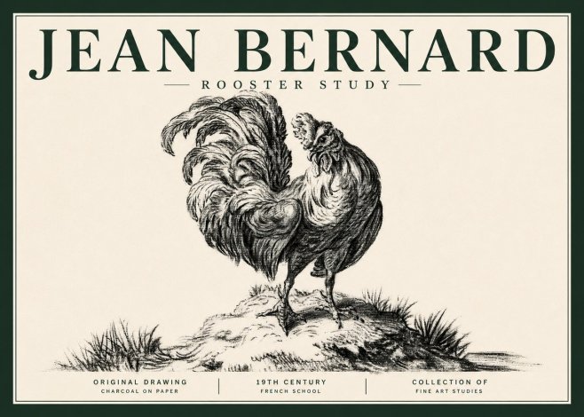 Jean Bernard Study of a Rooster No5 - Plakat