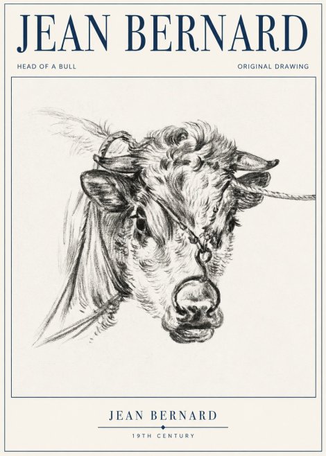 Jean Bernard Head of a Bull No1 - Plakat