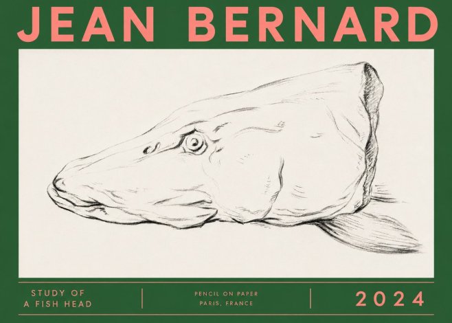 Jean Bernard Study of a Fish Head No4 - Plakat