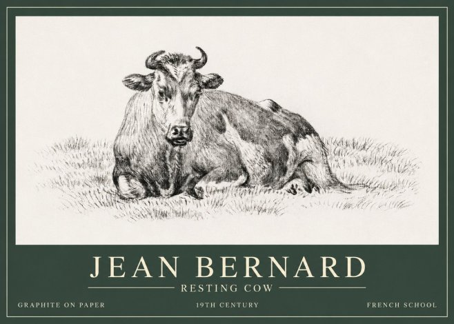 Jean Bernard Resting Cow V No3 - Plakat