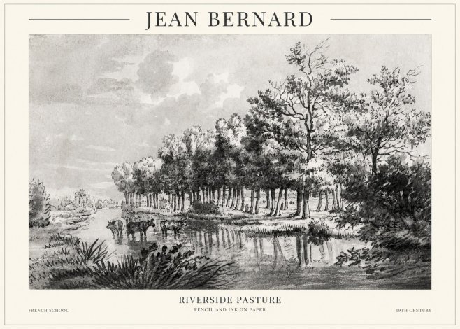 Jean Bernard Riverside Pasture No1 - Plakat