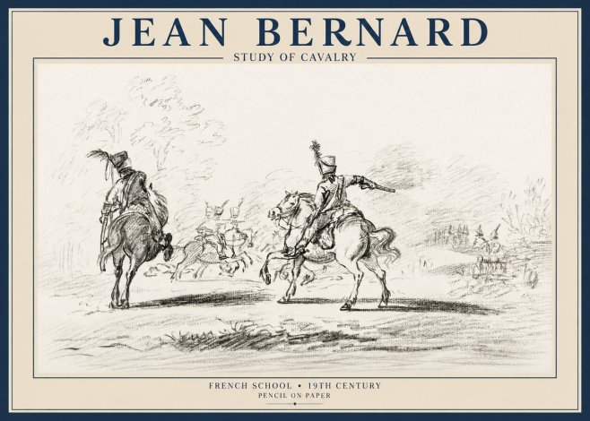 Jean Bernard Study of Cavalry No1 - Plakat