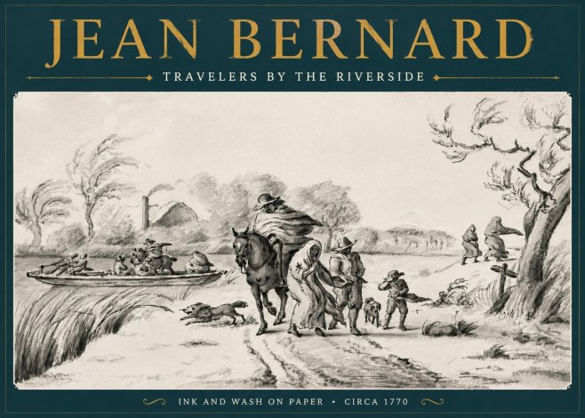 Jean Bernard Travelers by the Riverside No4 - Plakat