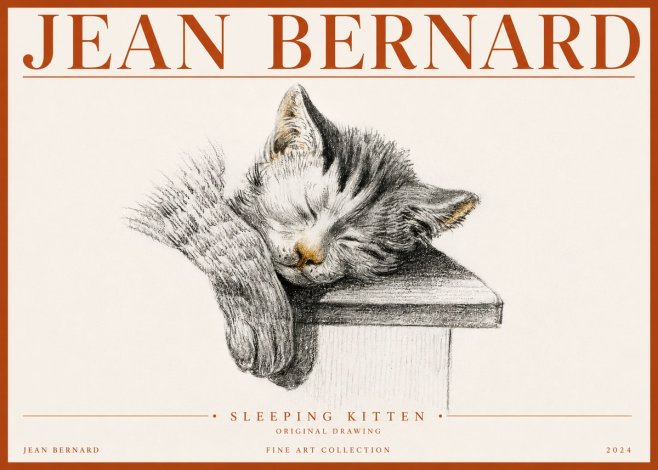 Jean Bernard Sleeping Kitten No4 - Plakat