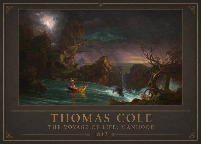 Thomas Cole The Voyage of Life: Manhood II No1 - Plakat