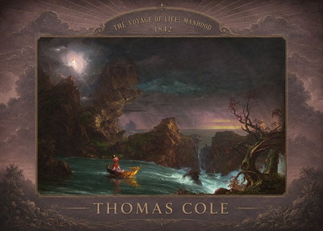 Thomas Cole The Voyage of Life: Manhood II No4 - Plakat