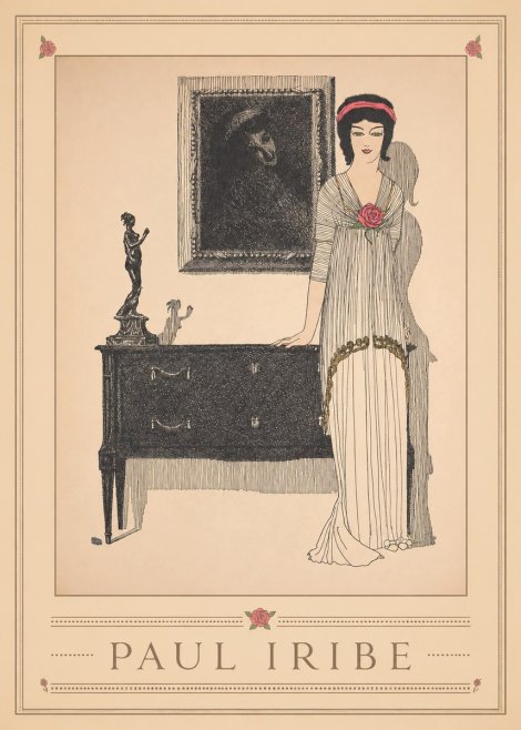 Paul Iribe Woman with Rose No1 - Plakat