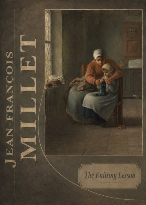 Jean-François Millet The Knitting Lesson II No6 - Plakat