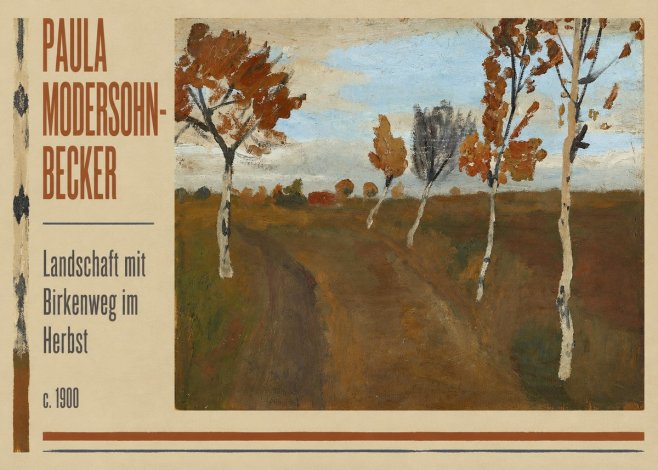 Paula Modersohn-Becker Landschaft Mit Birkenweg Im Herbst No2 - Plakat