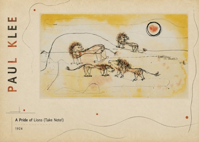 Paul Klee A Pride of Lions (Take Note!) No2 - Plakat