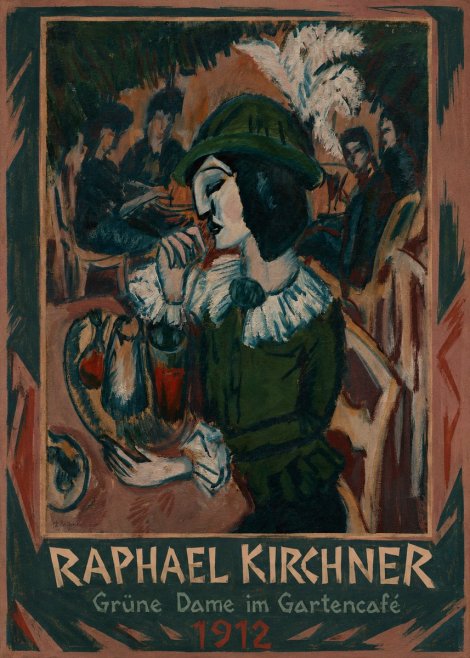 Raphael Kirchner Grüne Dame Im Gartencafé No1 - Plakat