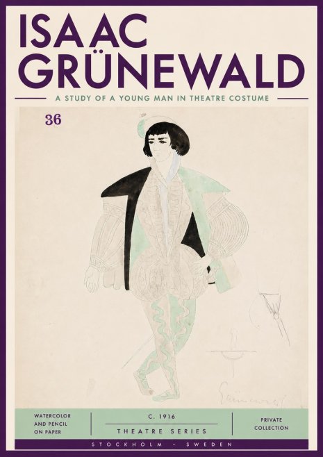 Isaac Grünewald A Study of a Young Man in Theatre Costume No4 - Plakat