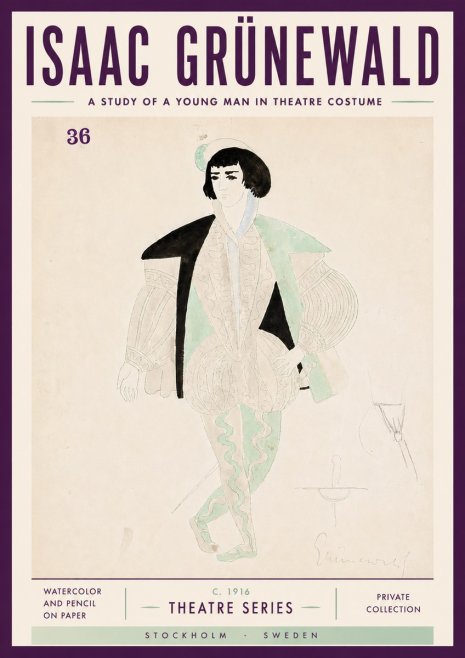Isaac Grünewald A Study of a Young Man in Theatre Costume No5 - Plakat