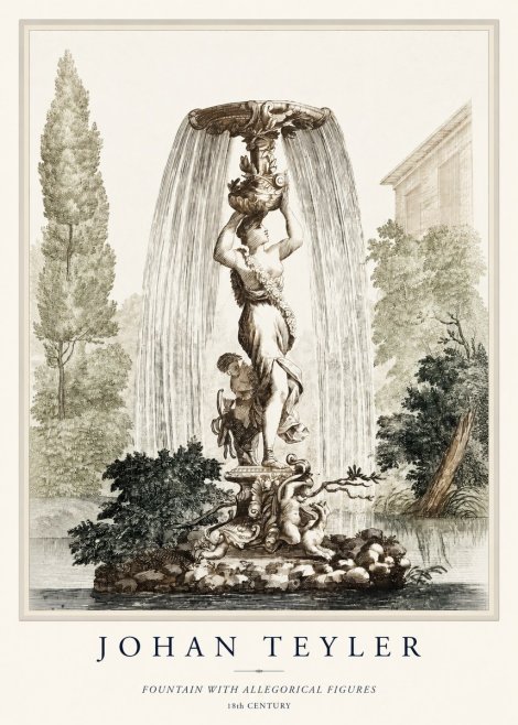 Johan Teyler Fountain with Allegorical Figures No1 - Plakat