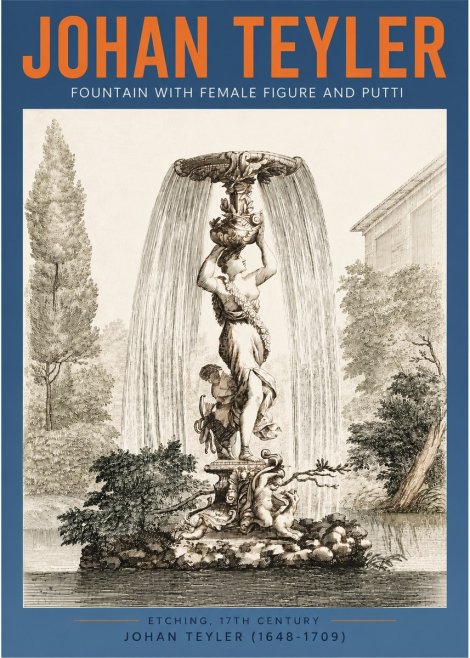 Johan Teyler Fountain with Allegorical Figures No4 - Plakat