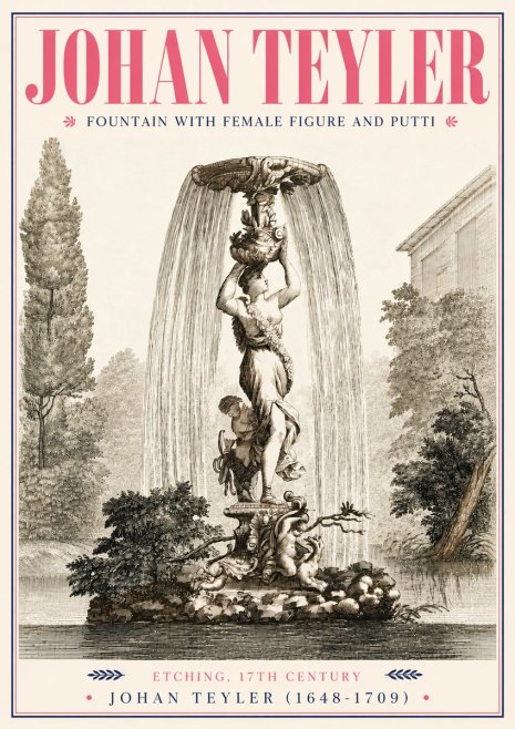 Johan Teyler Fountain with Allegorical Figures No5 - Plakat