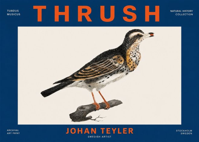 Johan Teyler Thrush No4 - Plakat