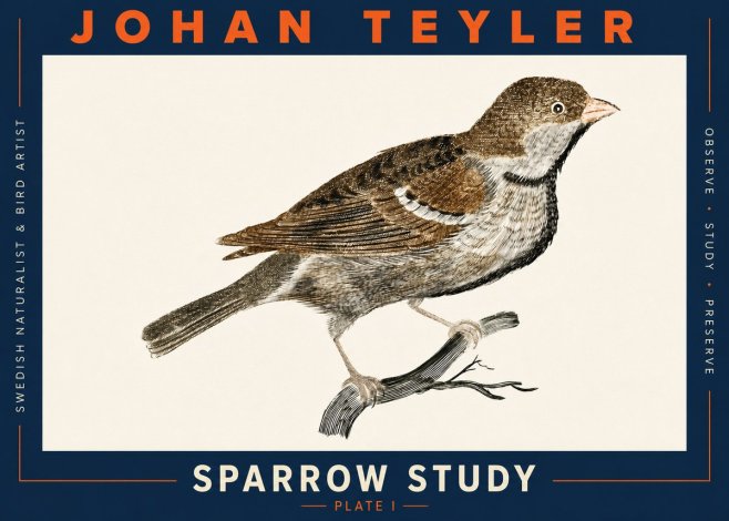 Johan Teyler Sparrow Study No3 - Plakat