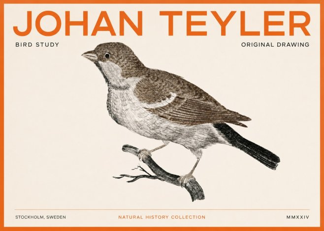 Johan Teyler Bird Study II No3 - Plakat