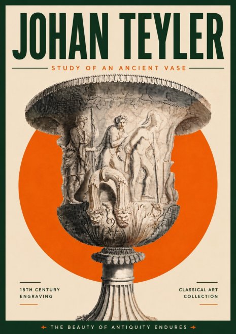 Johan Teyler Study of an Ancient Vase No5 - Plakat
