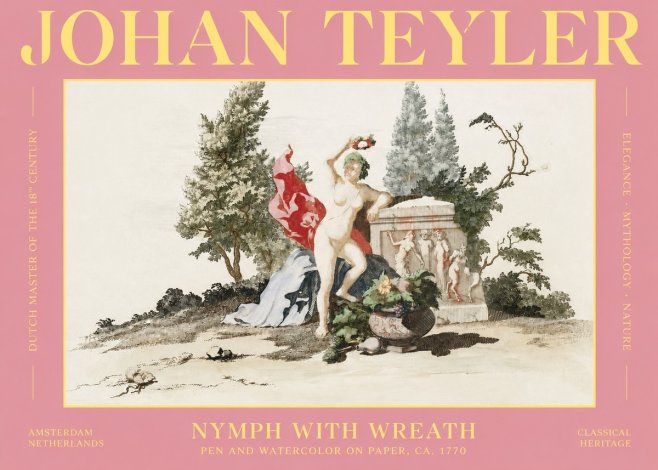 Johan Teyler Nymph with Wreath No2 - Plakat