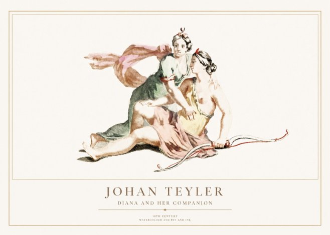 Johan Teyler Diana and Her Companion No1 - Plakat