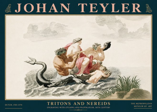 Johan Teyler Tritons and Nereids No5 - Plakat