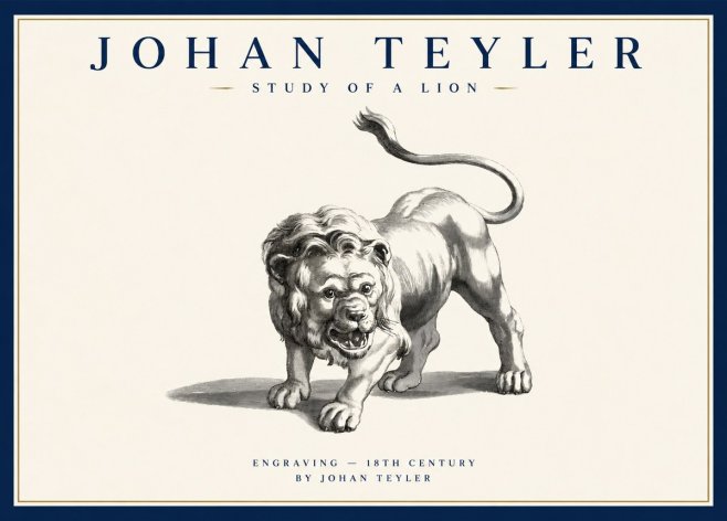 Johan Teyler Study of a Lion No1 - Plakat