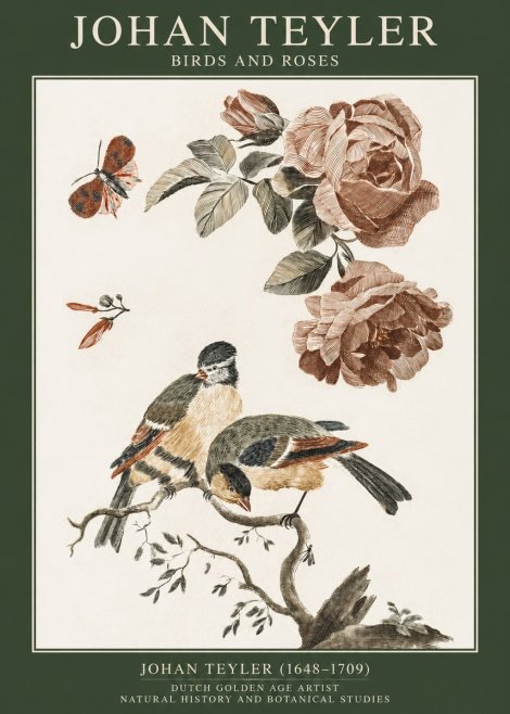 Johan Teyler Birds and Roses No1 - Plakat